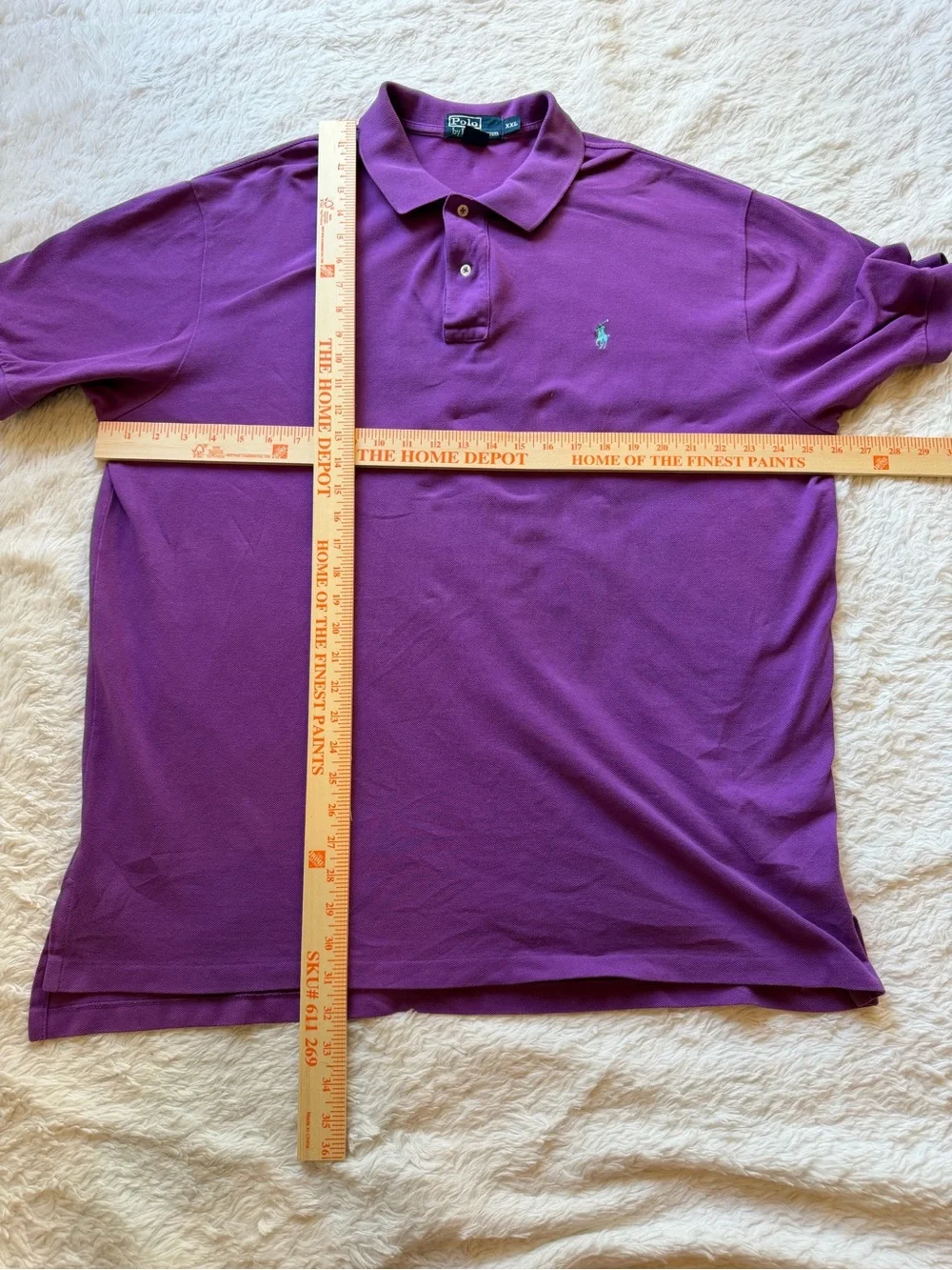 Polo Ralph Lauren Purple Classic Mesh Cotton Polo Shirt Men’s XXL Vintage